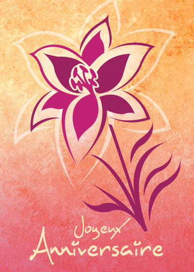 Fleur violette joyeux anniversaire
